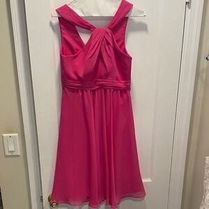 David’s Bridal Hot Pink Sleeveless Dress